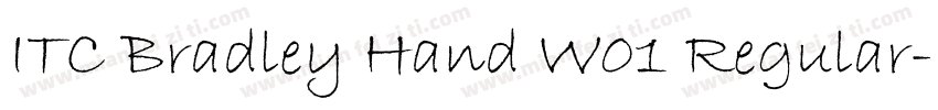 ITC Bradley Hand W01 Regular字体转换